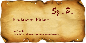 Szakszon Péter névjegykártya